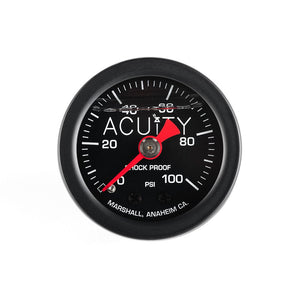 Acuity 100 PSI Fuel Pressure Gauge - Satin Black Finish