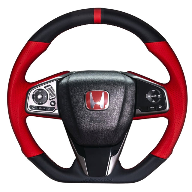 Buddy Club Racing Spec Red Steering Wheel - 2016+ Civic (Leather/Carbon)