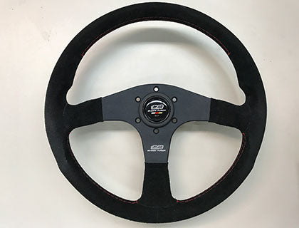 Mugen 350mm Racing 3 Steering Wheel - Black Suede / Black